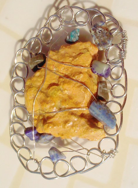 Island In the sea, earth and water necklace 