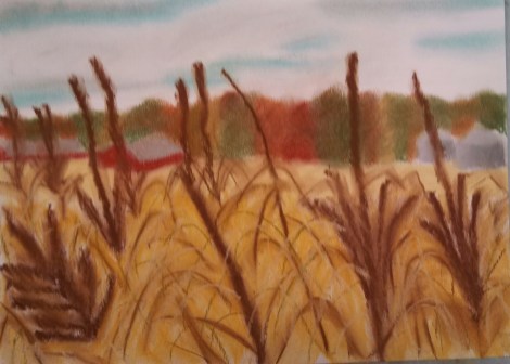 A pastel rendition of harvest time in Wisconsin